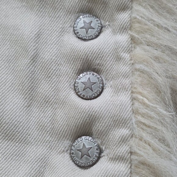 Vtg Faded Glory Trucker Jacket Women 1X Sand Faux Fur Pockets Quilted Lining Y2K - Picture 15 of 16